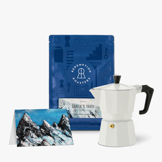 Pezetti Moka Pot and Santa's Yard Gift Set